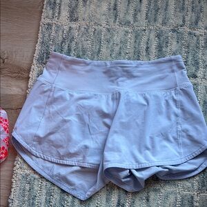 Lululemon high rise speed up short 4 inch light purple